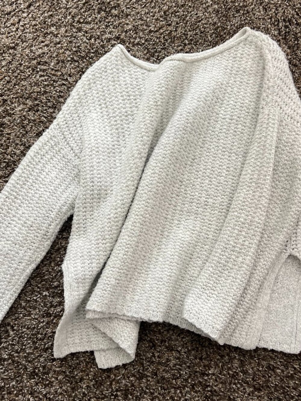 Lou & Grey - Women's Oversized Gray Knit Sweater - Medium